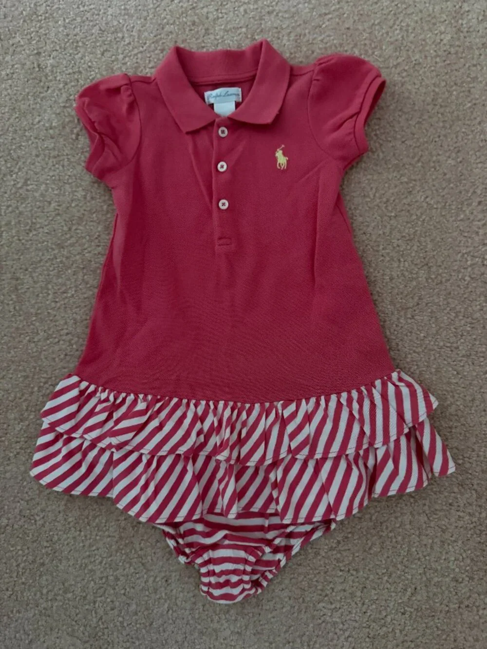 9 Month Ralph Lauren 2-pc Ruffle top with Bloomers